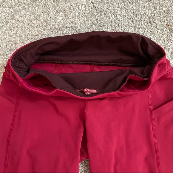 Lululemon Fast Free Cropped Tight 25 x 21 Women’s Size 4 Red Pocket Leggings - Picture 5 of 12